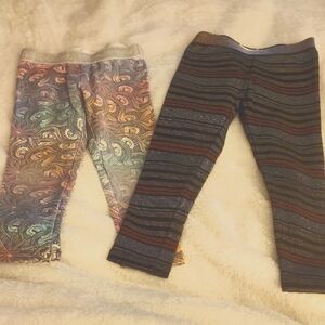 Sz 4 Gymboree Multicolor and Striped Leggings